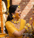 Yellow-White Mogra Flower Multilayer Haldi Set catlogue image