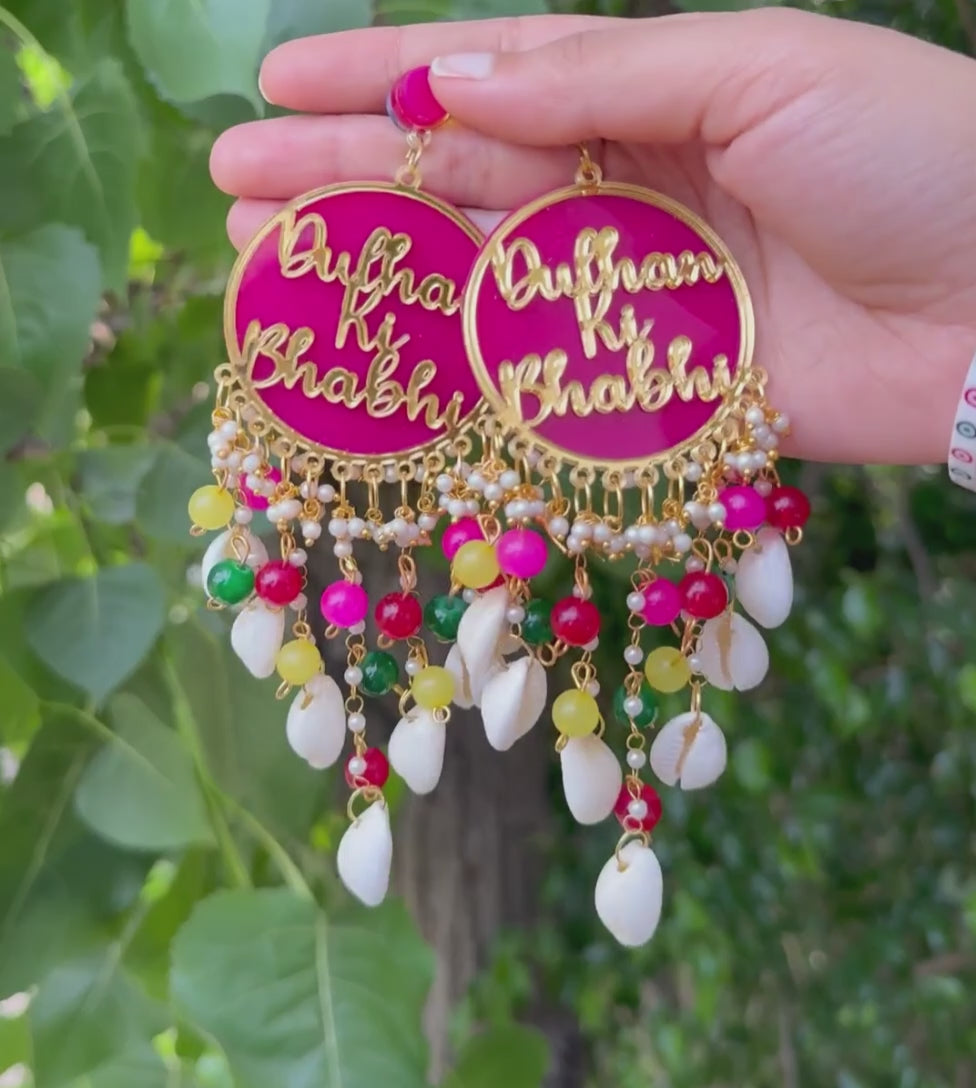 The Dulhan & Dulhe Squad Statement Earrings - Custom Bridal Earrings