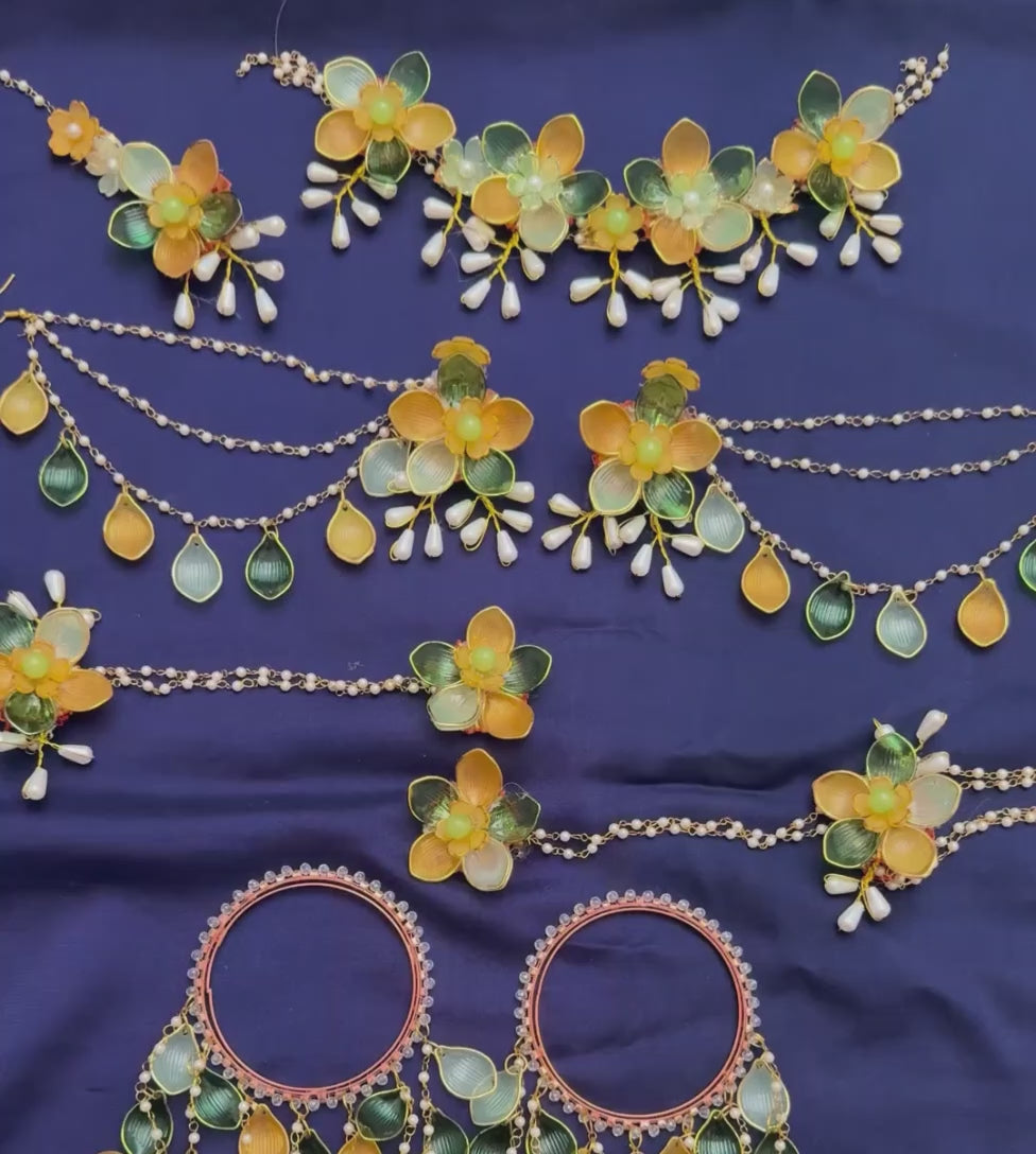 Mint & Mustard Set | Carnival Bridal Mehendi jewellery Set